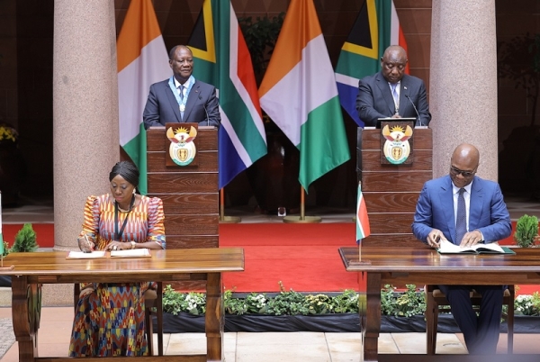 La Côte d’Ivoire et l’Afrique du Sud signent 6 nouveaux accords de coopération