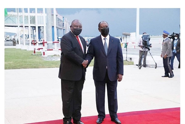 Le président Sud-africain Cyril Ramaphosa en visite d’Etat en Côte d’Ivoire