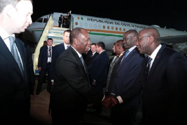 Le Président Ouattara à Sotchi pour le Sommet Russie – Afrique