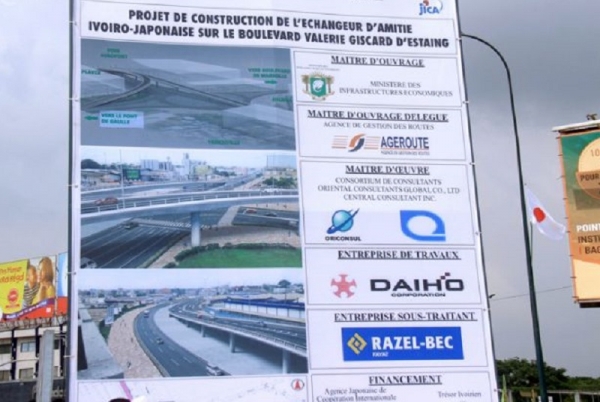 Les travaux de construction de l’échangeur de l’amitié ivoiro-japonaise à Abidjan ont effectivement démarré
