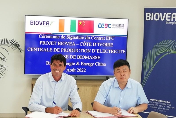 Signature de contrat entre BIOVEA énergie et CEEC pour la première centrale de biomasse en Afrique de l’ouest