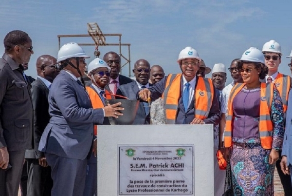 Le premier ministre ivoirien lance les travaux de construction du lycée professionnel de Korhogo